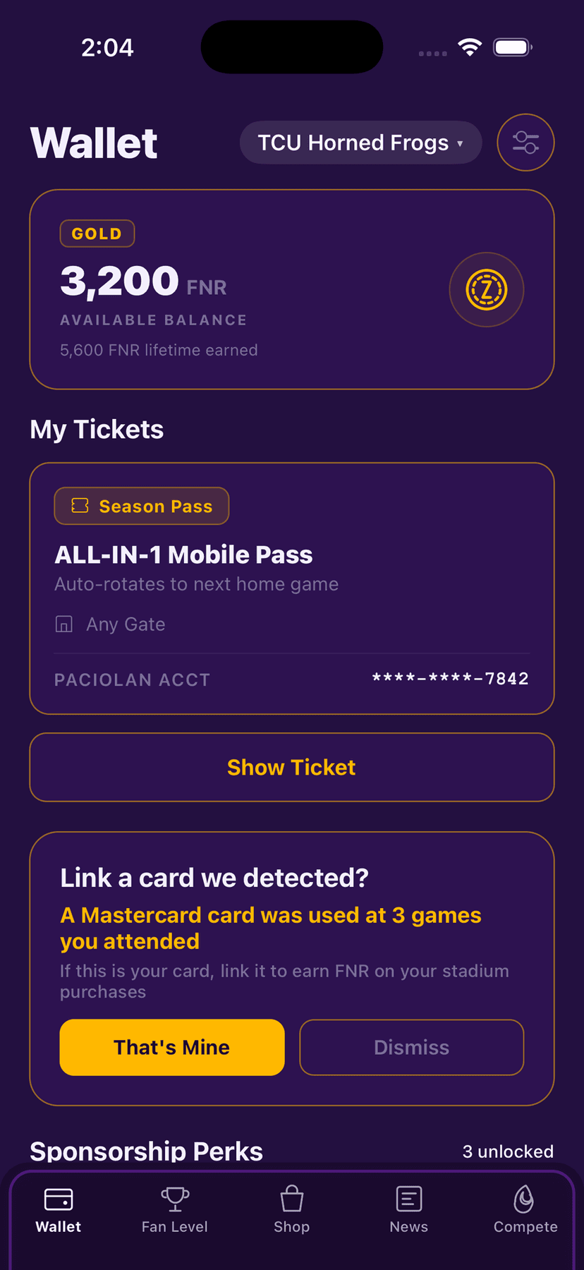 Wallet & Tickets